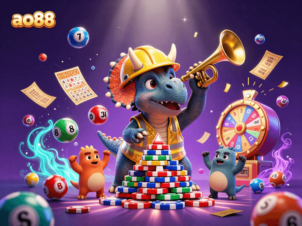 Engage in thrilling gameplay at ao88 with vibrant elements and characters celebrating victories!
