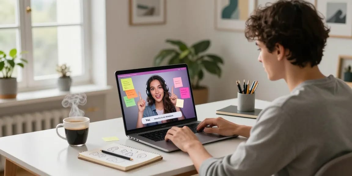 Engaging in a porn ai chat with a friendly avatar in a modern home setting.