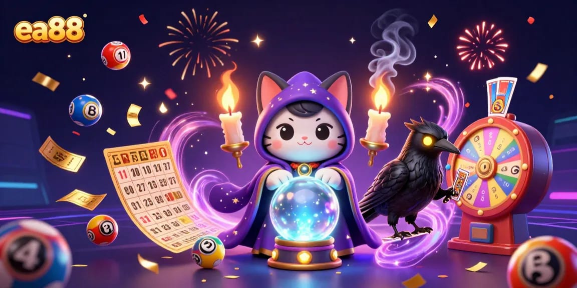 Experience exciting gameplay at ea88 with vibrant lottery balls and captivating mystical characters.