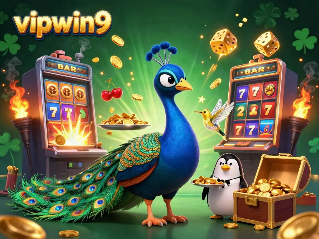 Experience the excitement of vipwin9 with vibrant casino elements and enticing characters.
