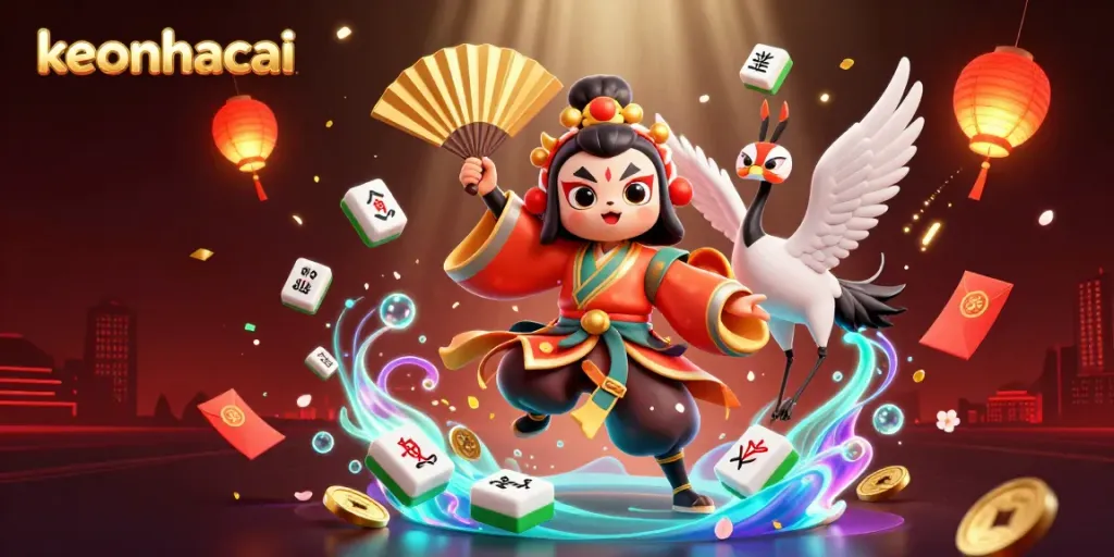 Experience excitement with keonhacai, featuring vibrant 3D warriors and rich casino elements.