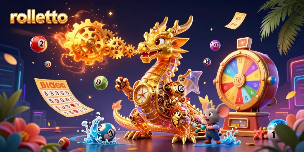 Engage with rolletto’s thrilling casino world featuring a golden dragon and dynamic gaming elements.