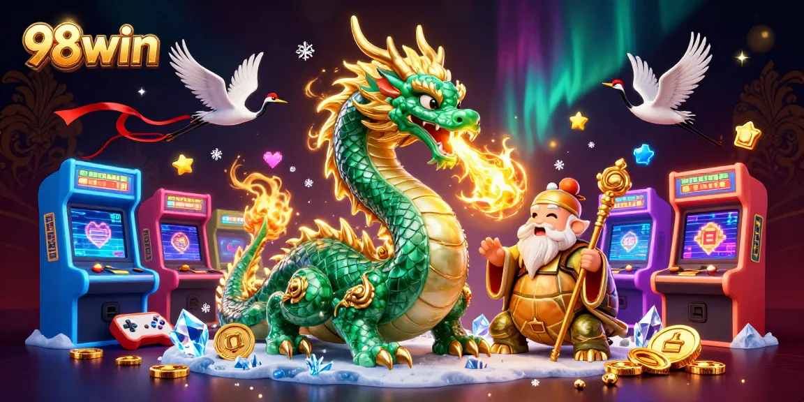 Experience the excitement of 98win with vibrant game elements and a mystical atmosphere.