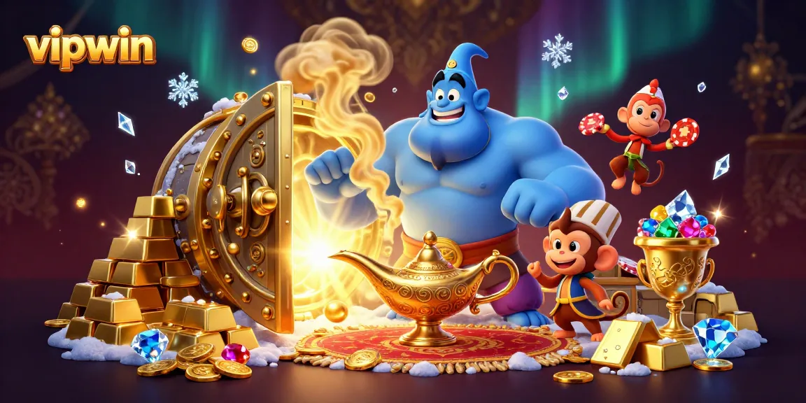 Experience exciting wins at vipwin with a vibrant 3D casino illustration bursting with energy.