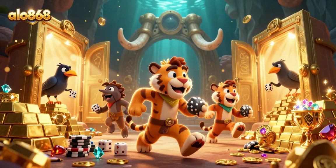 Experience the thrill of gambling nostalgia with alo868 in a vibrant prehistoric casino scene.