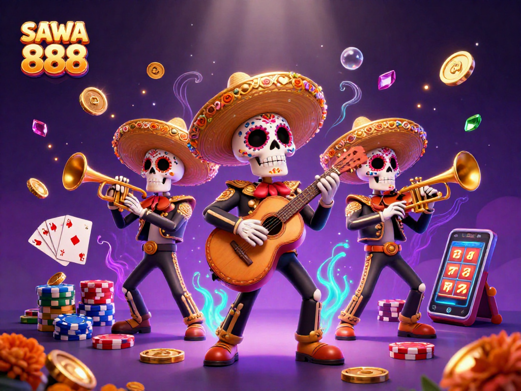 Experience thrilling gameplay at SAWA 888 with vibrant characters and dazzling casino elements.