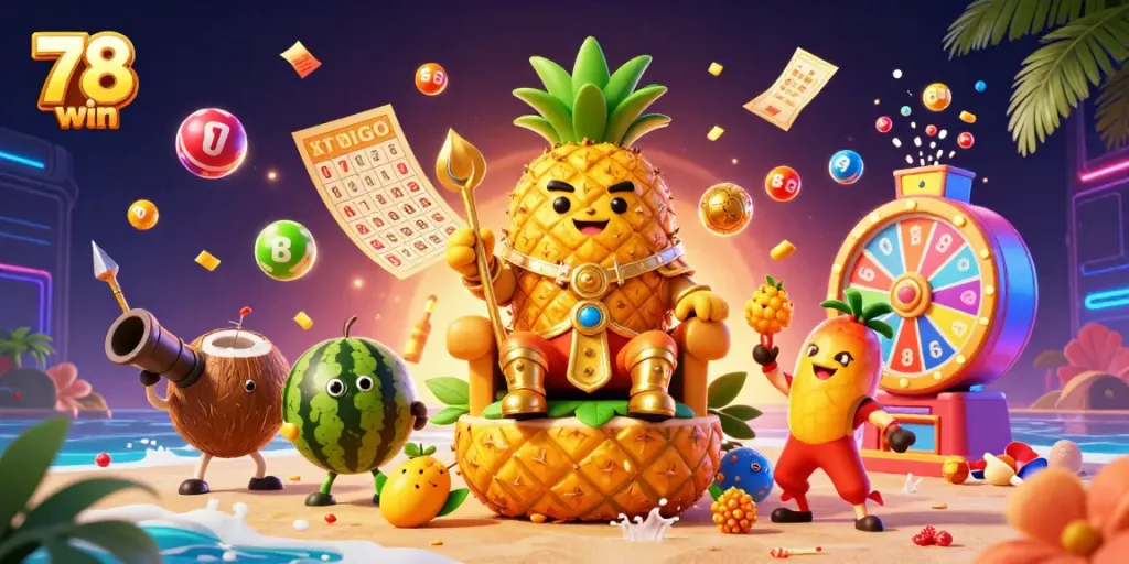 Experience thrilling action at 78 win with dynamic lottery scenes featuring vibrant characters and game elements.