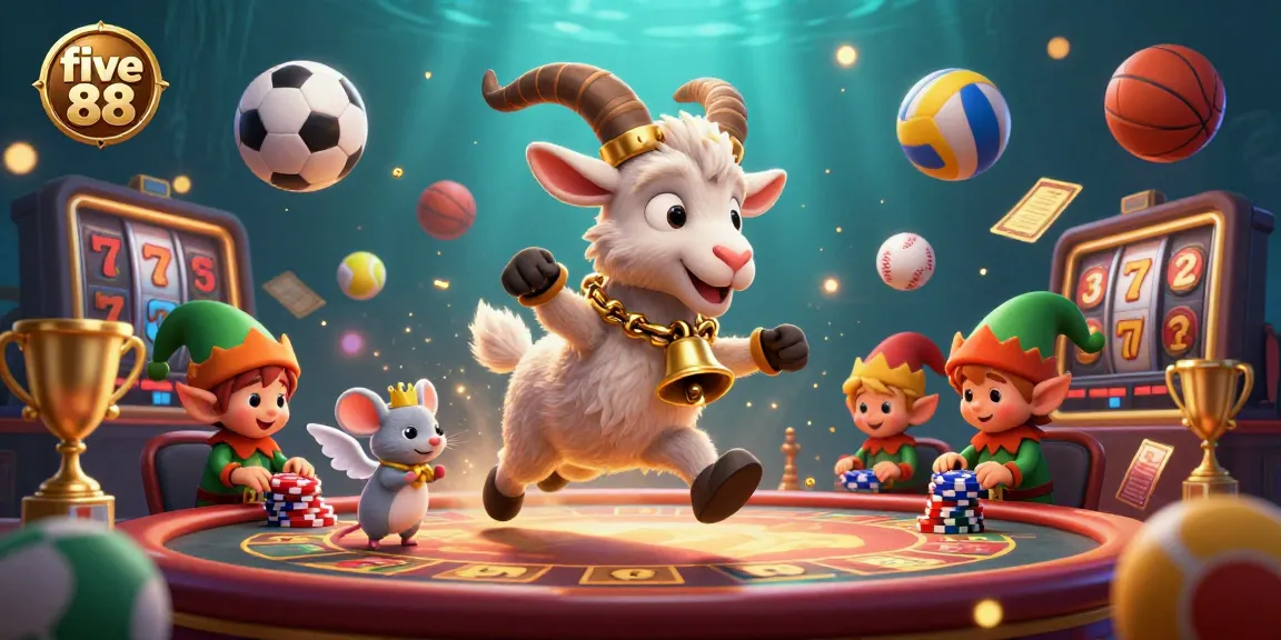 Experience the thrill of five 88 with a festive Krampus goat in a holiday-themed casino scene.