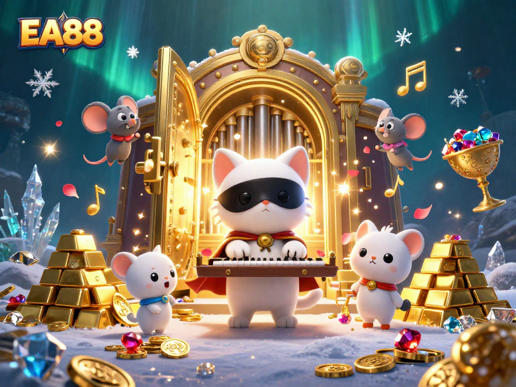 Experience thrilling gameplay with EA88's vibrant interactive casino scene, celebrating rich treasures and gaming excitement.