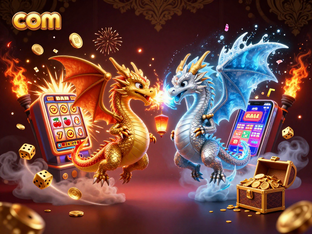 Experience thrilling gaming with com's vibrant dragons in a rich casino scene.