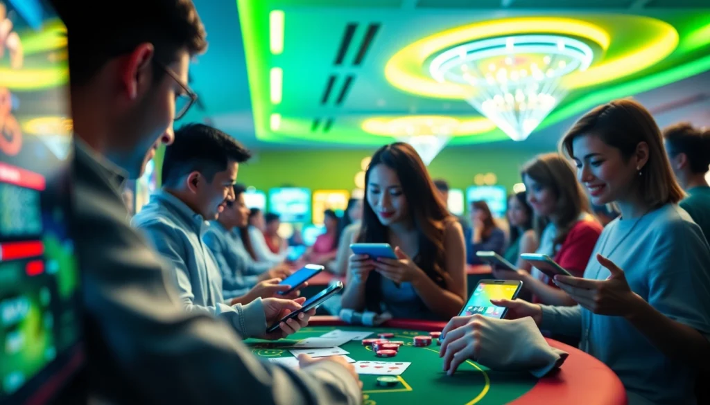 Exciting TK88win.live online casino scene with players engaging in various games and user-friendly interfaces.