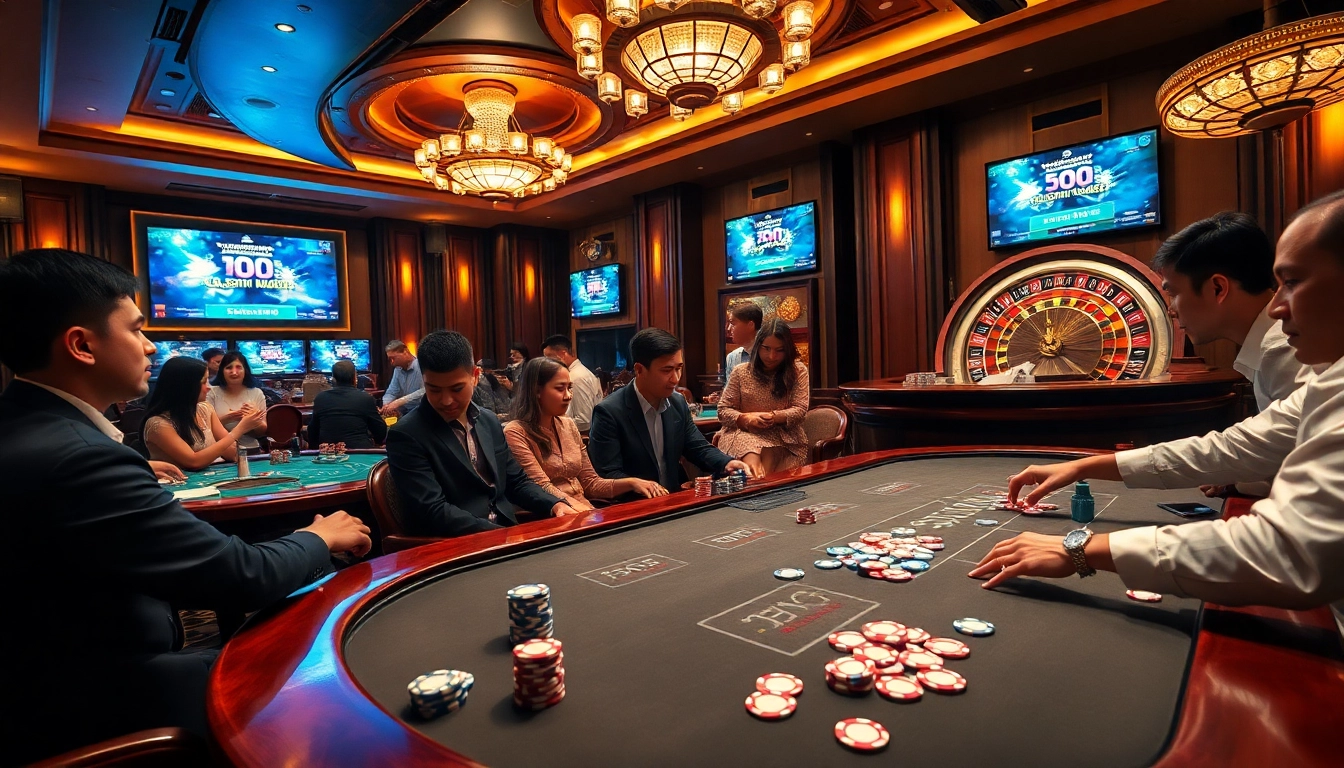 Experience thrilling excitement with khuyến mãi okfun at a vibrant casino poker table.
