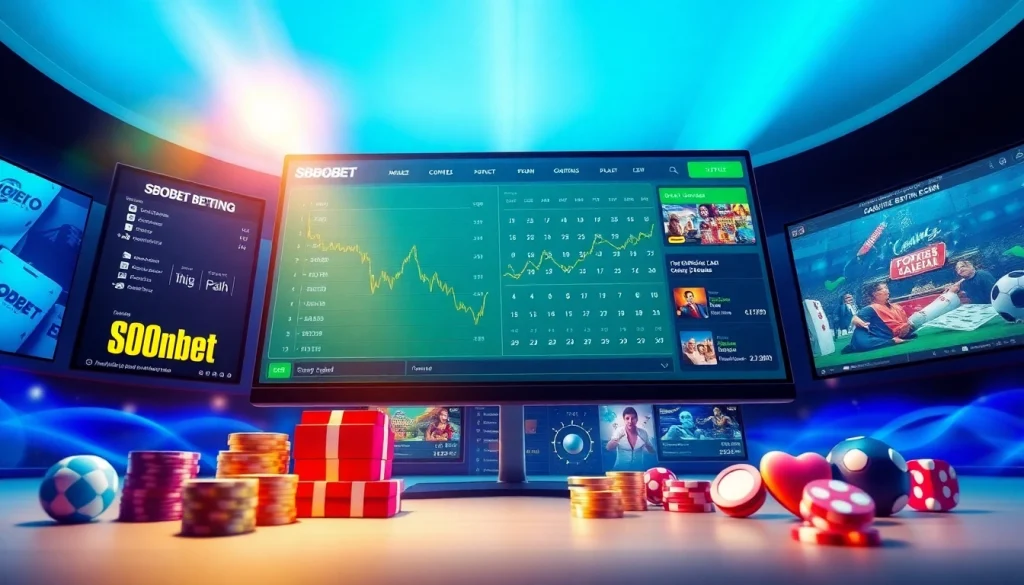 Sleek SBOBET online betting interface with dynamic sports icons and user-friendly design on sbobet.dance