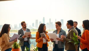 Engaging construction networking events that connect industry professionals in a vibrant urban setting.