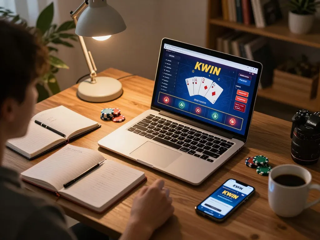 KWIN players strategizing for winning poker hands in a cozy home setting.