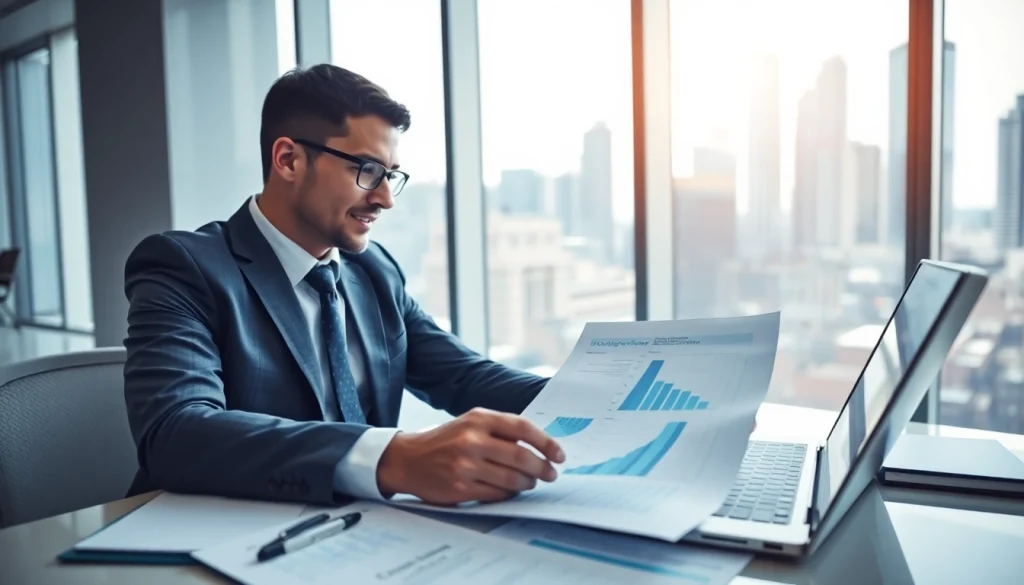 Understand pre-post award compliance through a focused consultant reviewing documents in a bright office setting.