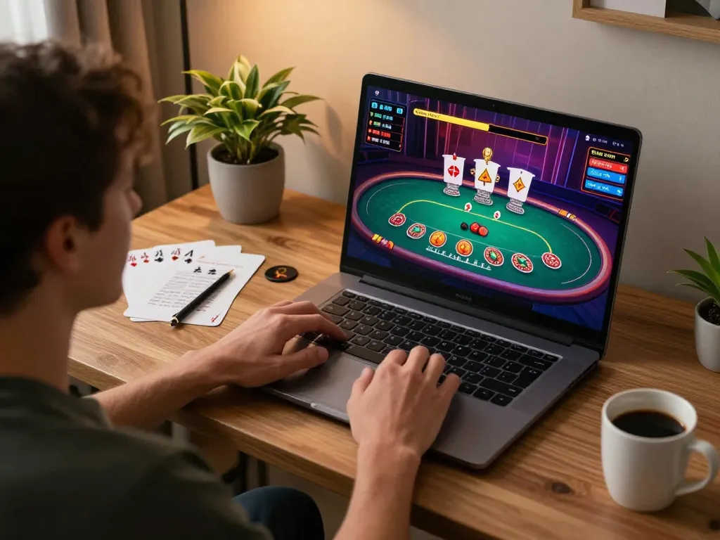 Engaged user exploring exciting game options at HM88 COM online gaming platform