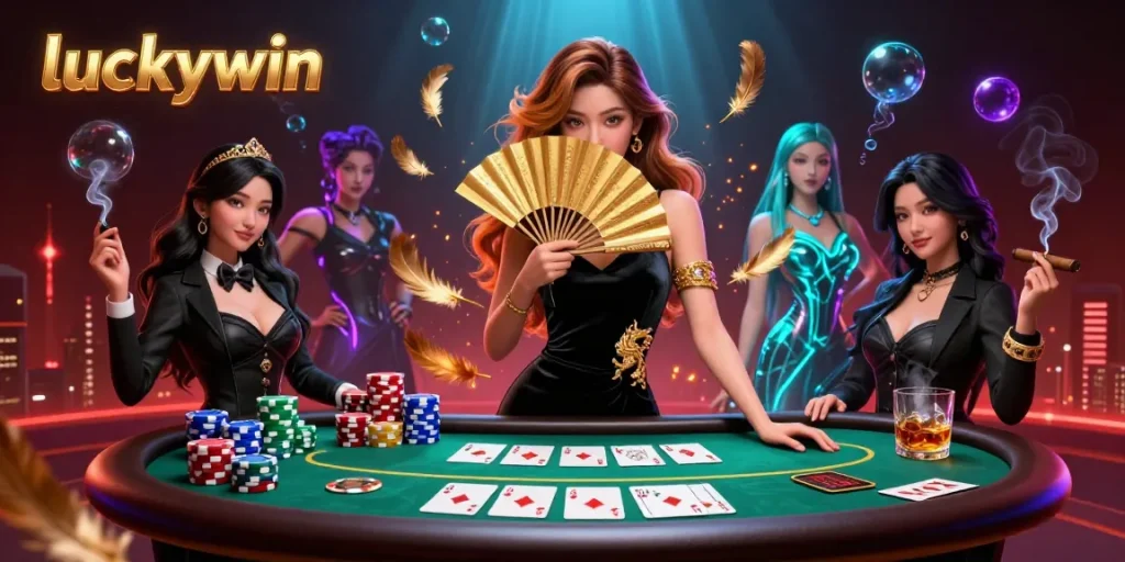 Experience the thrill of gambling at luckywin with a captivating poker scene showcasing stunning graphics and elegant gameplay.