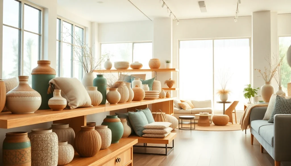 Showroom of various stylish furniture accessories from Furniture Accessories Supplier highlighting home decor elements.