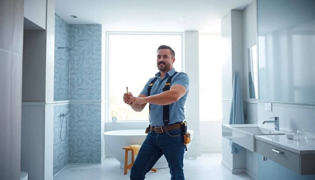 Hiring bathroom builders near me for a stylish renovation in a modern bathroom space.