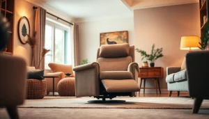Comfortable lift chair recliners enhancing a stylish living room ambiance.