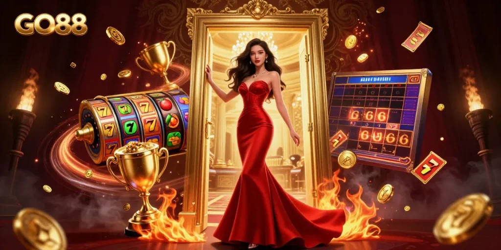 Experience the thrill of GO88 with vibrant slot games and golden rewards in this exciting digital casino scene.