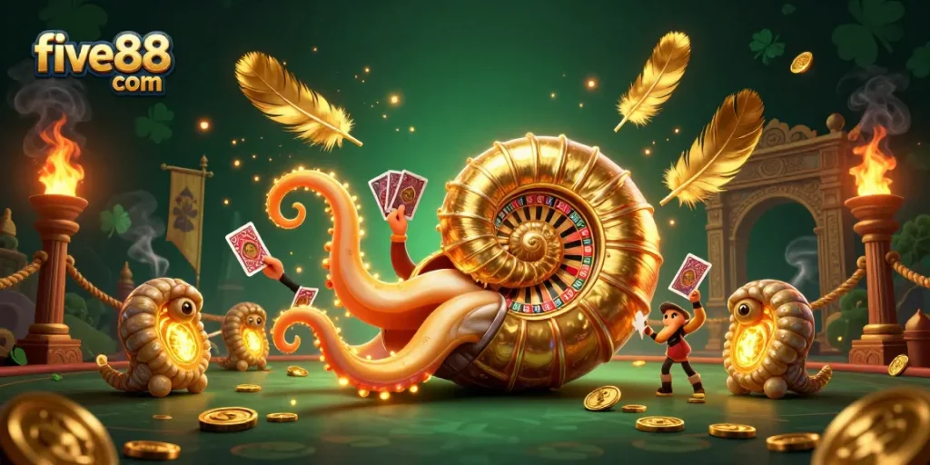 Play big at five88 com with an ancient nautilus roulette wheel and exciting casino elements.