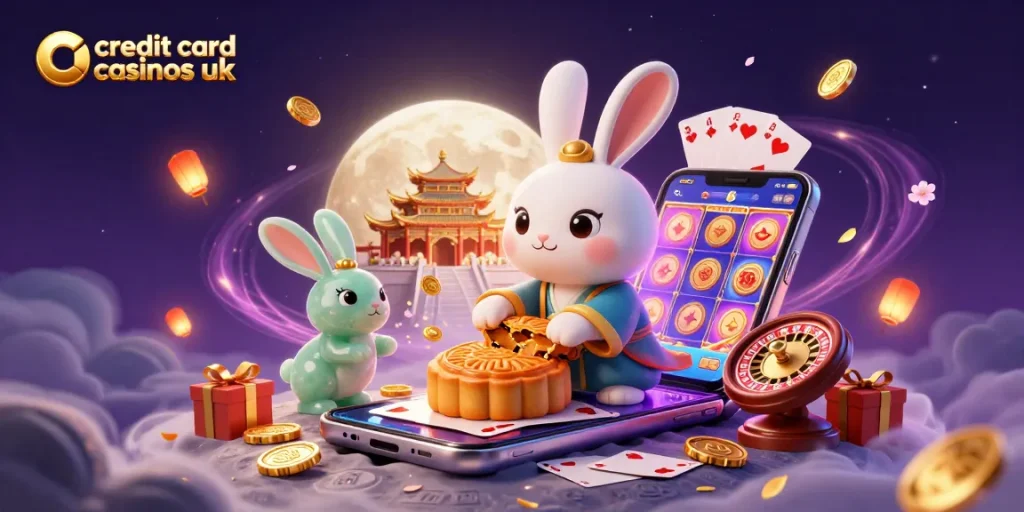 Experience the excitement of credit card casinos uk with this vibrant 3D illustration of gaming elements and characters.