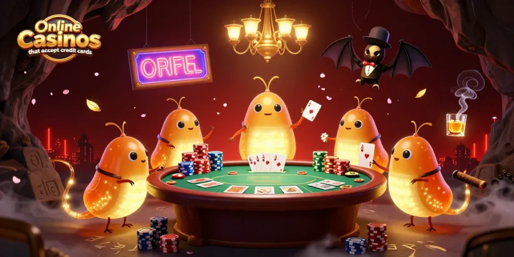 Experience the excitement of online casinos that accept credit cards with illuminated glowworms in a captivating cave casino.