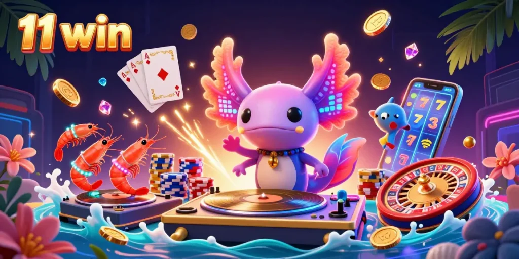 Experience the 11 win fun with dancing sea creatures, vibrant casino elements, and rich gameplay
